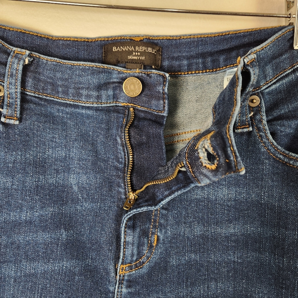 EUC Banana Republic Dark‎ Wash Skinny Leg Slim Fit Jeans Size 31/18 #0568 - Picture 7 of 15